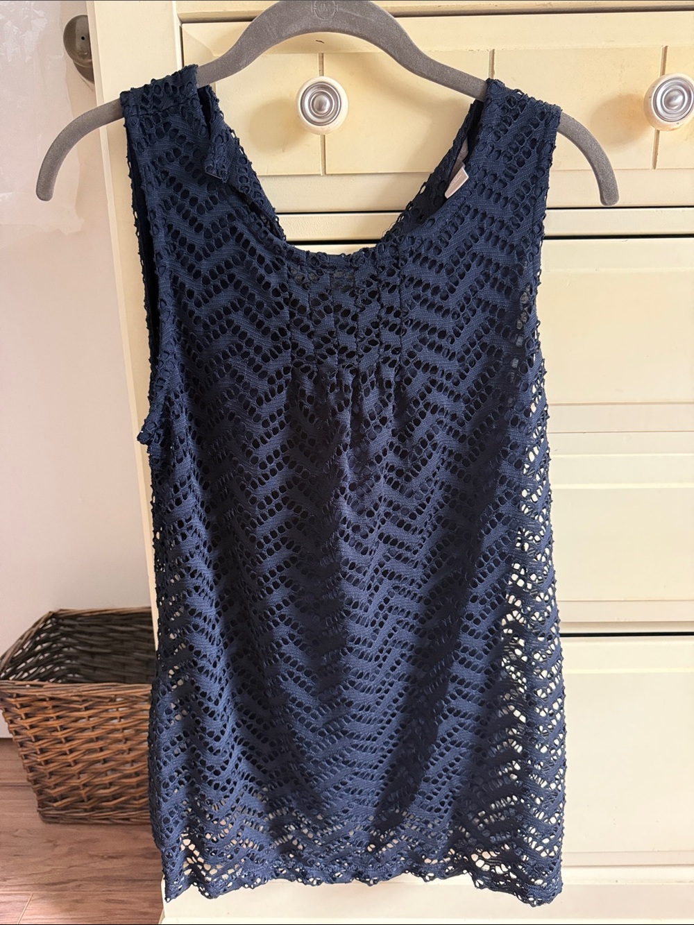 Banana Republic Navy Crochet Tank